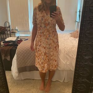 Gorgeous Sundance silk dress in cream and florals